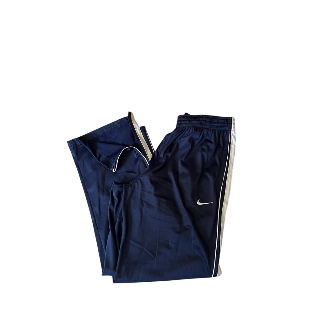 Nike Basketball Track Pants Mens XL Navy Blue Pull On Striped Sportswear Casual
